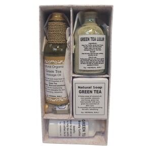 Herbal Bali Natural Organic Green Tea Spa Gift Set Oil Soap Lotion